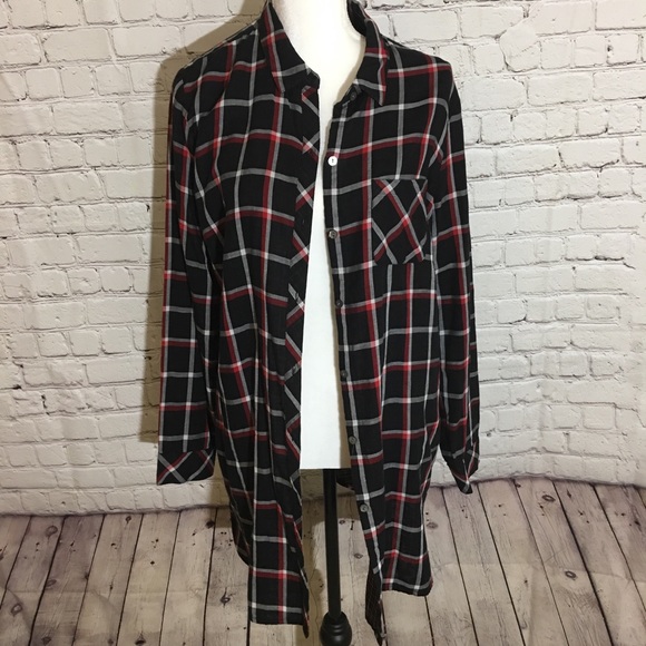 J. Jill Tops - J.Jill Black Multi plaid top with pockets